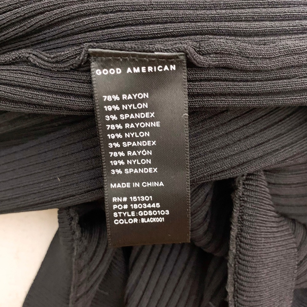 Good American Size XL Shine Round Neck Rib Knit Black Maxi Dress‎ - Picture 6 of 8